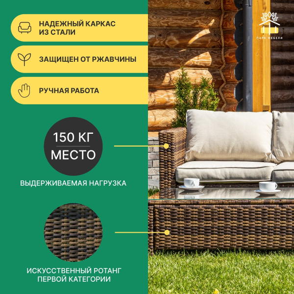 GRAND VICKY комплект из искусственного ротанга (коричневый)